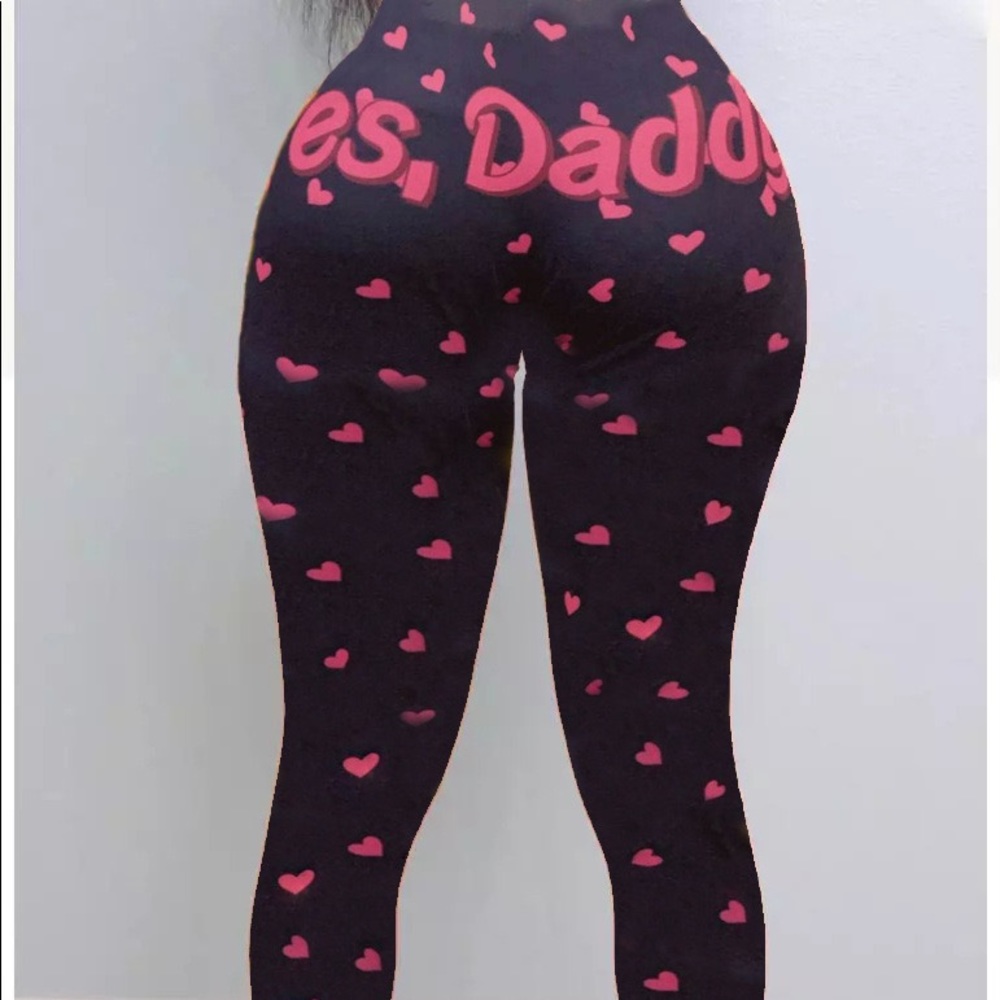 Black/ Pink “Yes Daddy” leggings